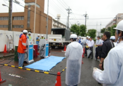 お客様との災害時給油訓練